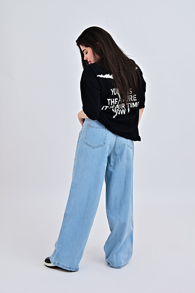 baggy Low Rise Jean Sky Blue